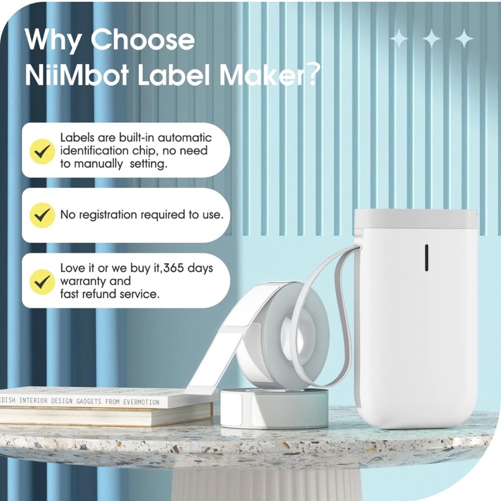 NIIMBOT Label Maker Machine D11 Label Printer Portable Wireless Connection - Picture 7 of 7